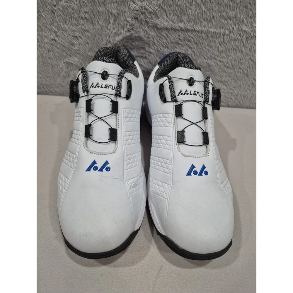 Lefus Golf Shoes Mens EU 45 US 11.5 White Crank Lace Waterproof Non Slip Comfort